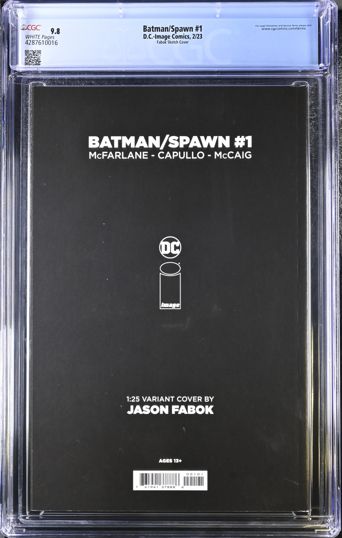 Batman Spawn #1 Cover L - Fabok 1:25 Retailer Incenrtive Variant CGC 9.8