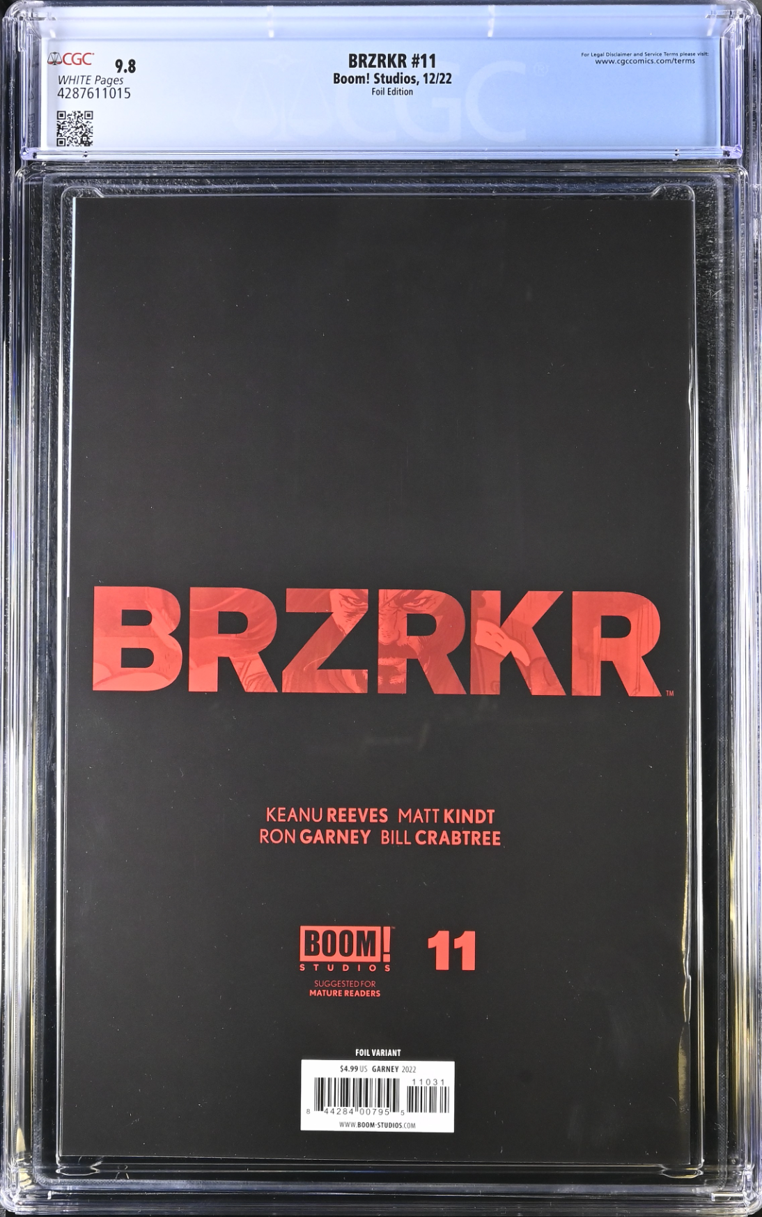 BRZRKR #11 Cover C Garney Foil Variant CGC 9.8 (Berzerker)