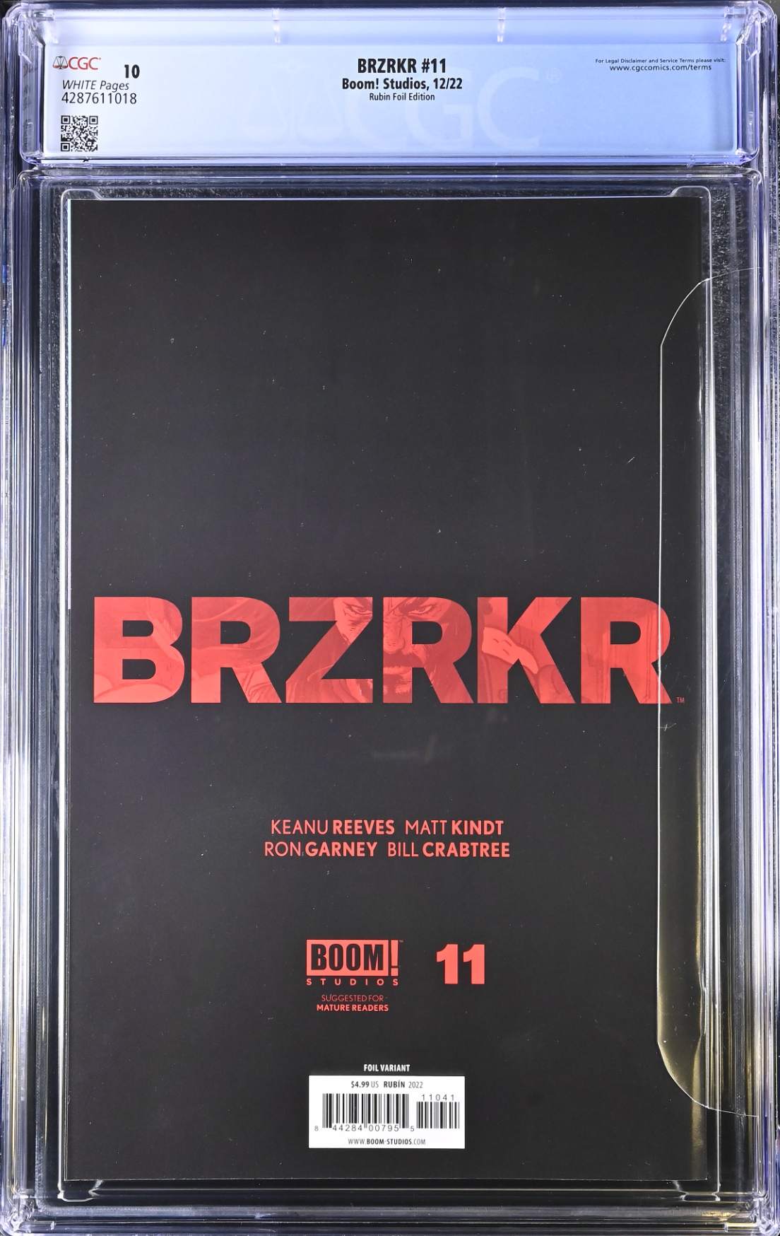 BRZRKR #11 Cover D Rubin Foil Variant CGC 10.0 (Berzerker)