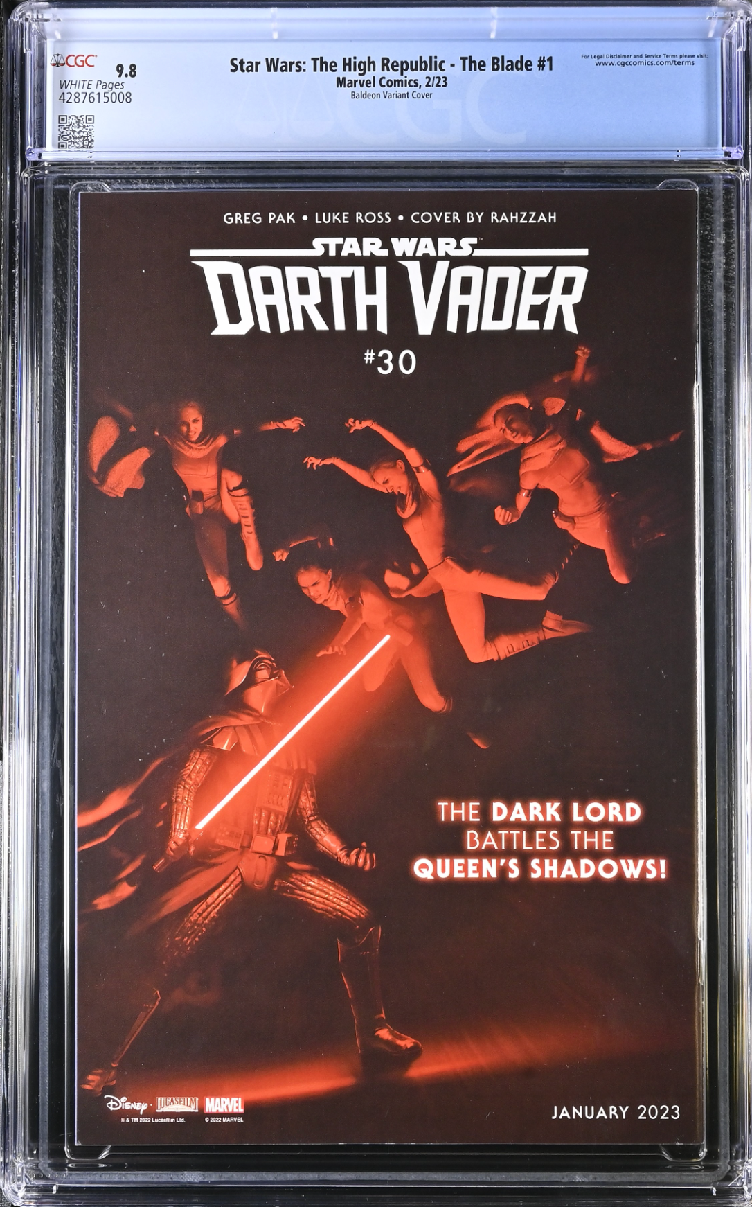 Star Wars: The High Republic - The Blade #1 Baldeon 1:25 Retailer Incentive Variant CGC 9.8