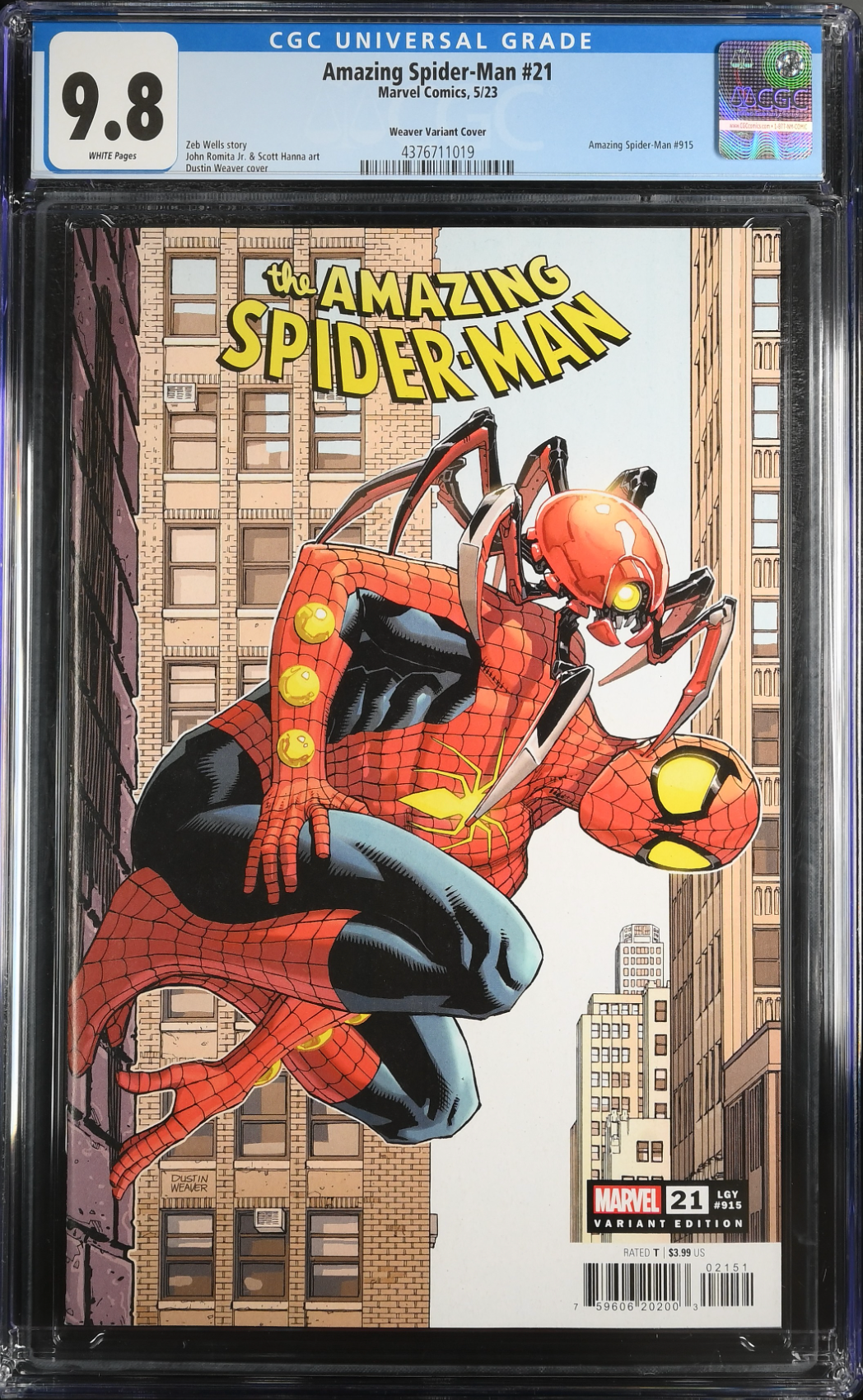 Amazing Spider-Man #21 Weaver 1:25 Retailer Incentive Variant CGC 9.8