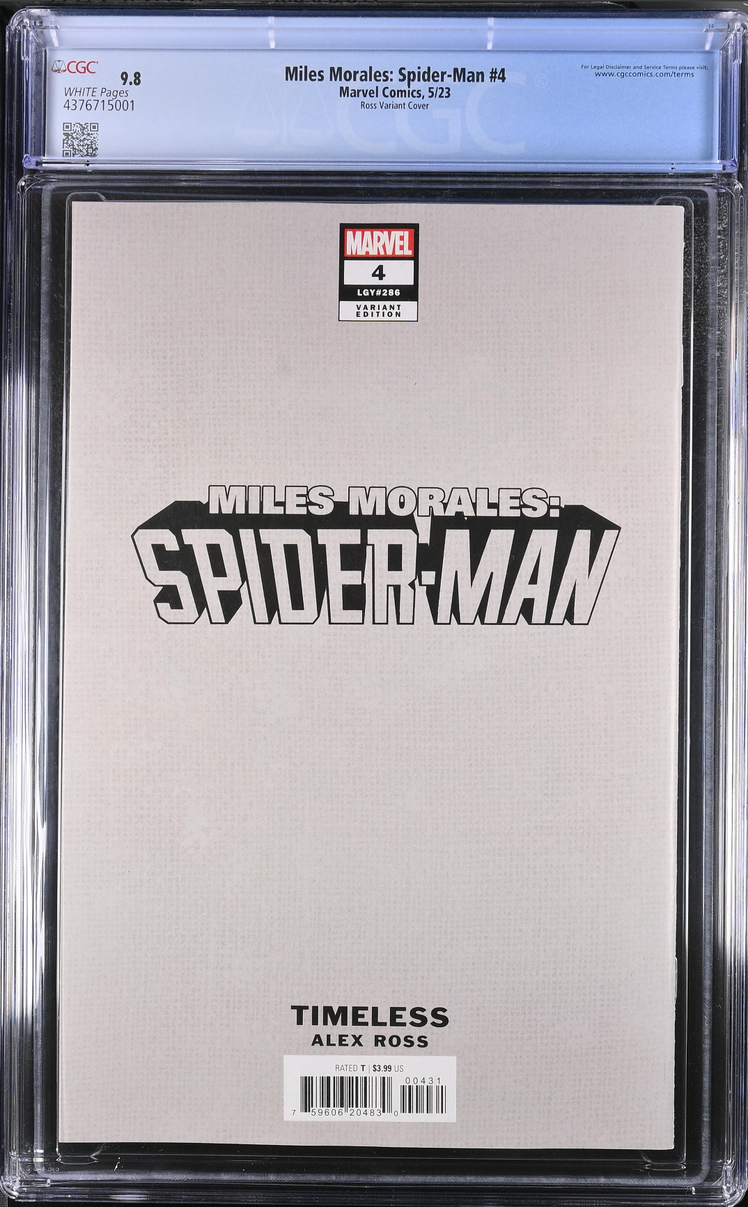 Miles Morales: Spider-Man #4 Alex Ross Scorpion "Timeless" Variant CGC 9.8