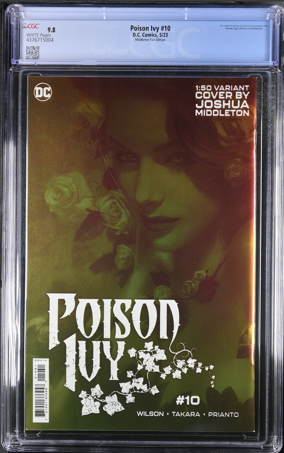 Poison Ivy #10 Middleton 1:50 Foil Retailer Incentive Variant CGC 9.8