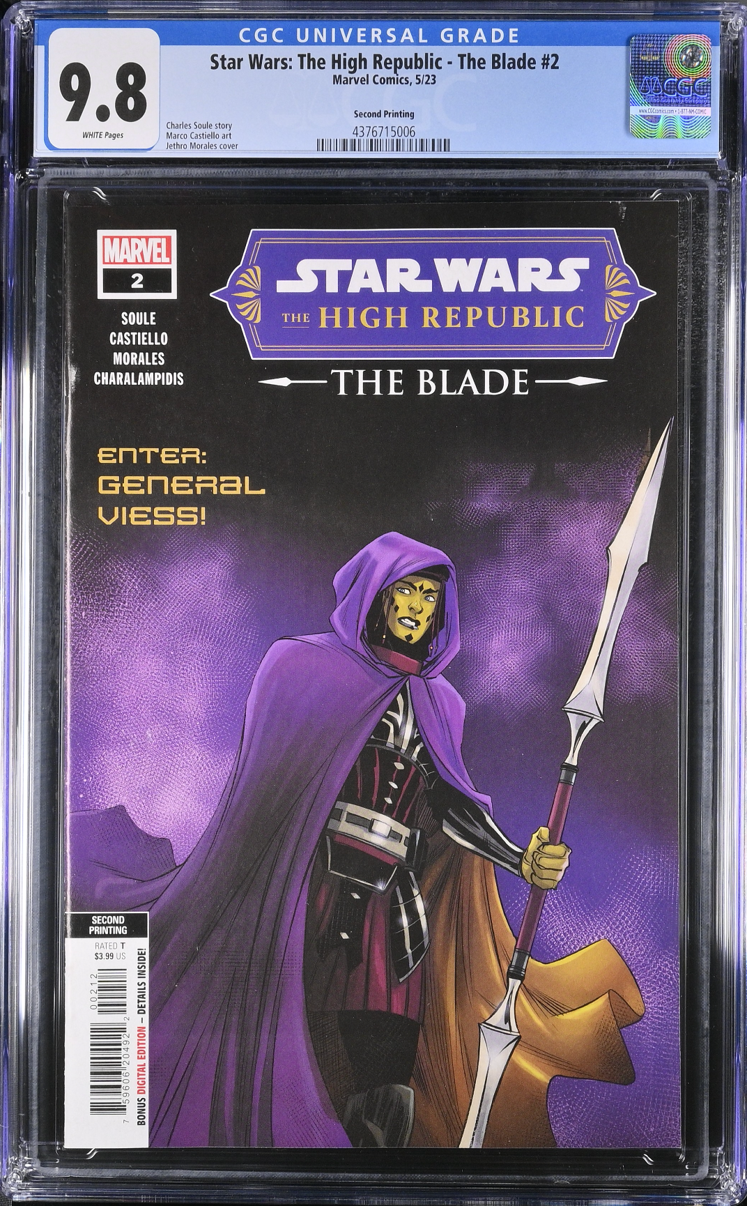 Star Wars: The High Republic - The Blade #2 Second Printing CGC 9.8