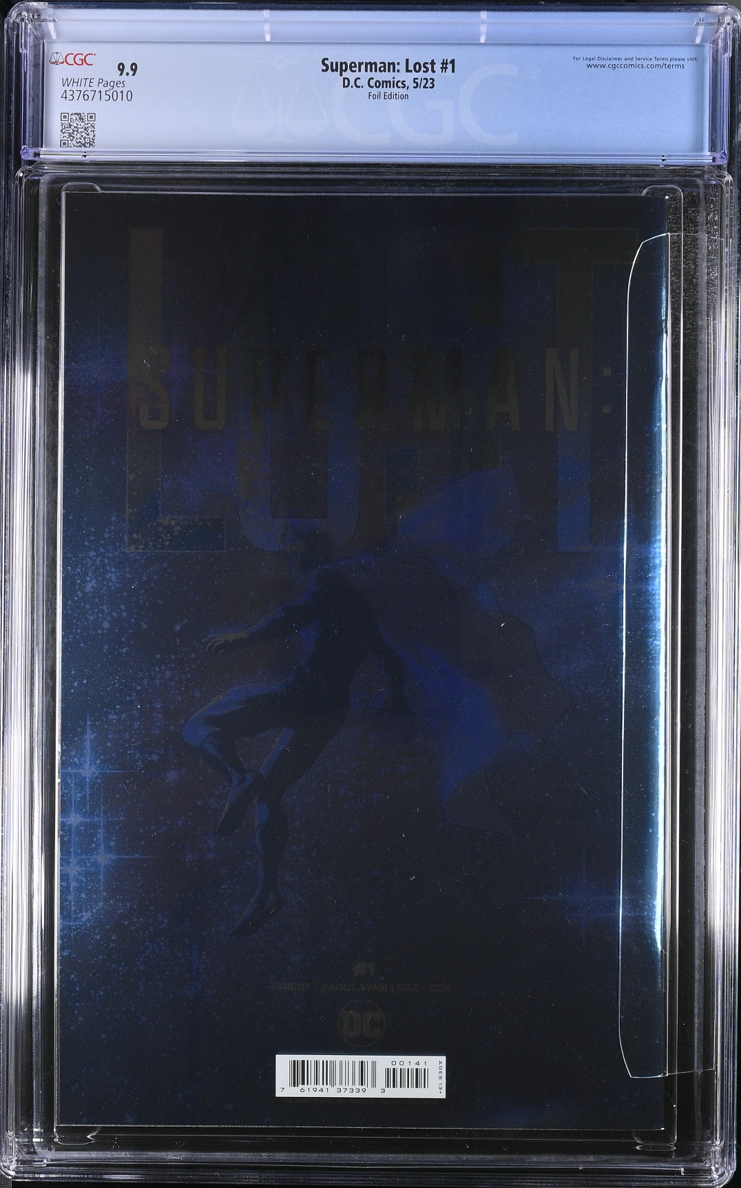 Superman: Lost #1 Pagulayan 1:50 Foil Retailer Incentive Variant CGC 9.9