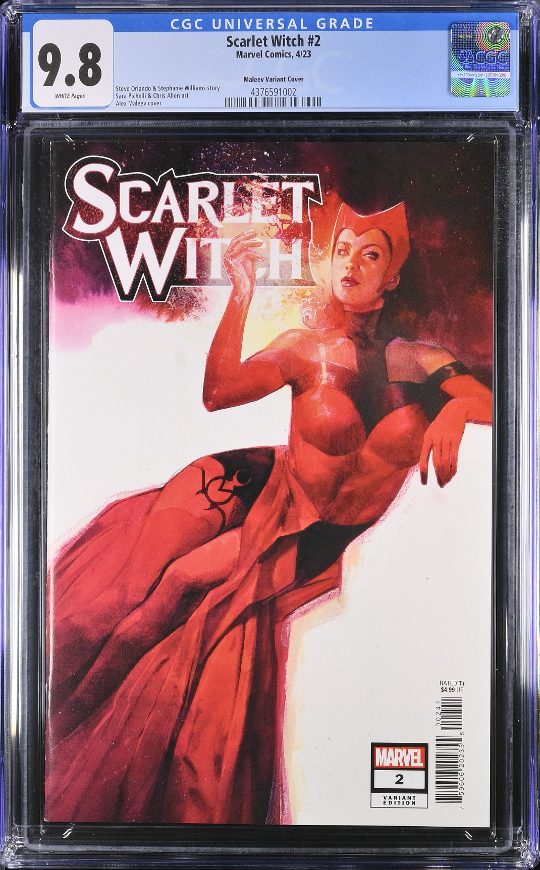 Scarlet Witch #2 Maleev 1:25 Retailer Incentive Variant CGC 9.8
