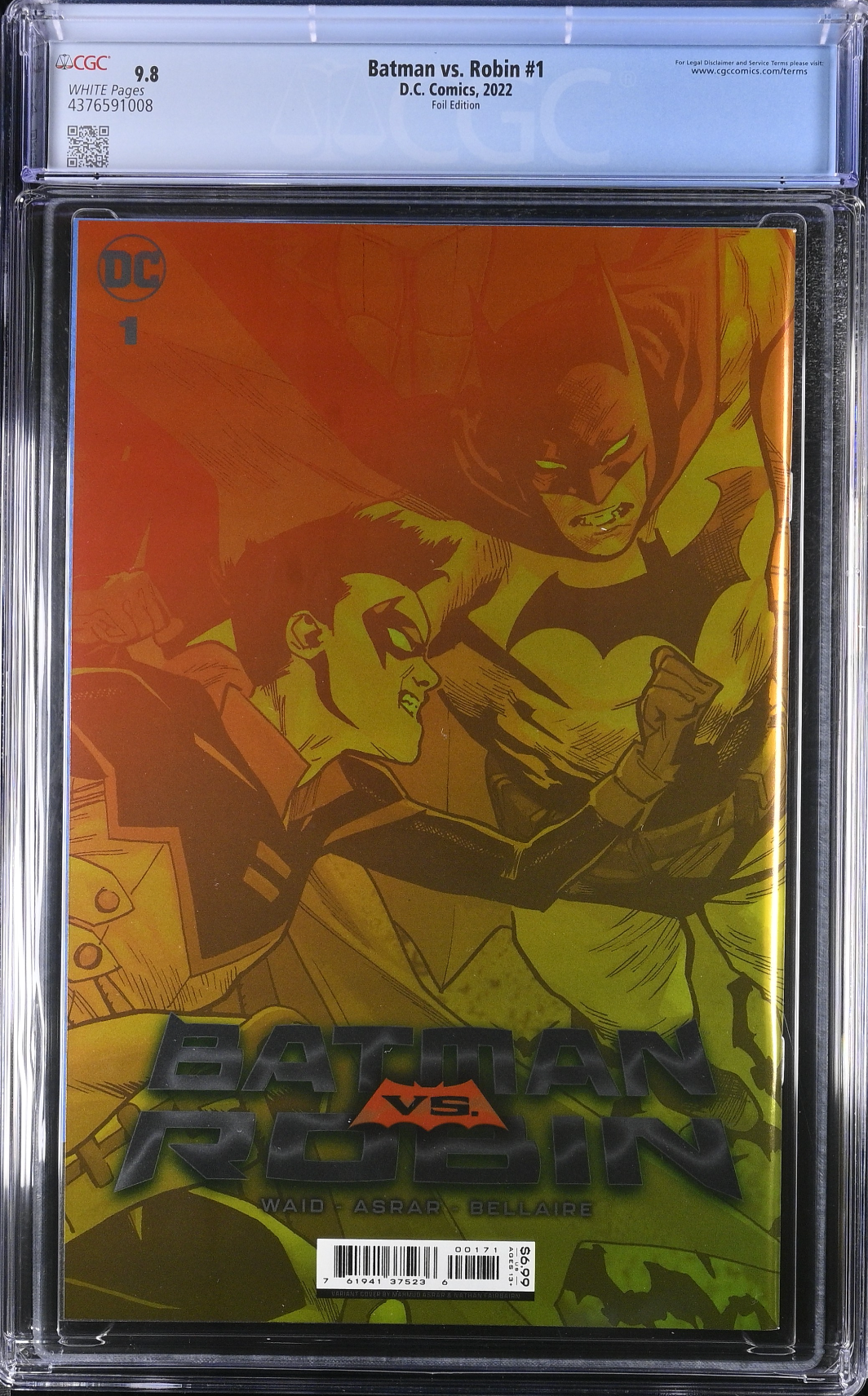 Batman vs. Robin #1 Asrar 1:100 Foil Retailer Incentive Variant CGC 9.8