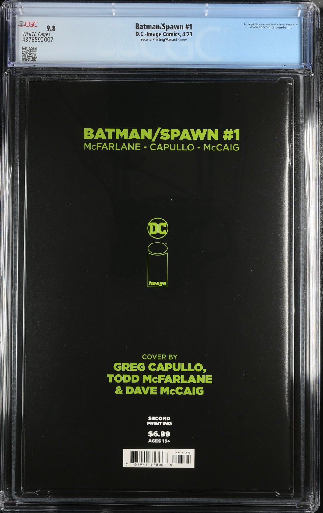 Batman Spawn #1 Second Printing Variant CGC 9.8