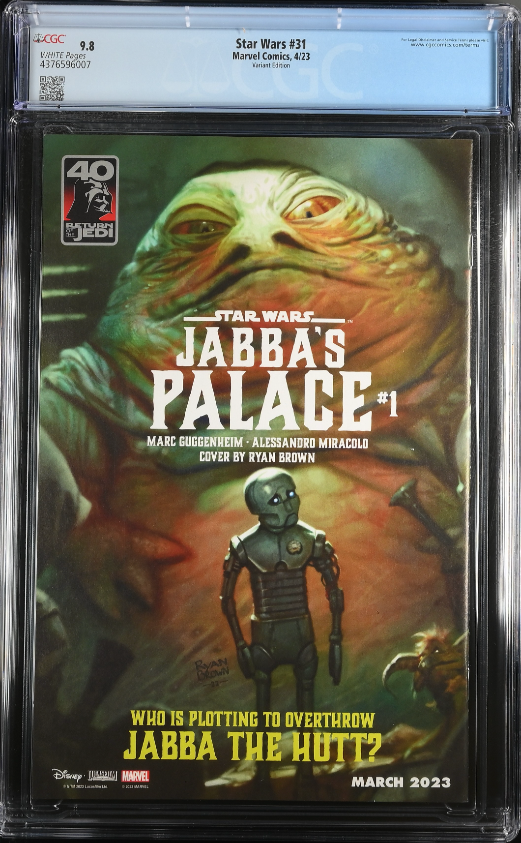 Star Wars #31 Sprouse Variant CGC 9.8
