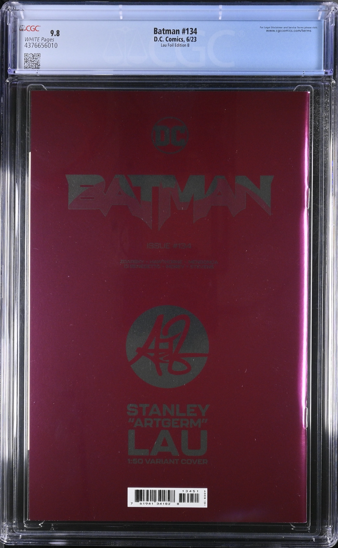 Batman #134 Artgerm 1:50 Foil Retailer Incentive Variant CGC 9.8