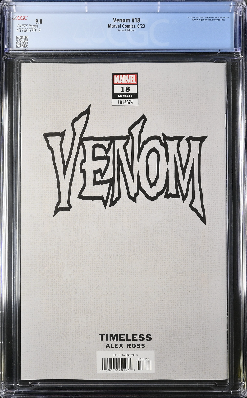 Venom #18 Alex Ross Lizard "Timeless" Variant CGC 9.8