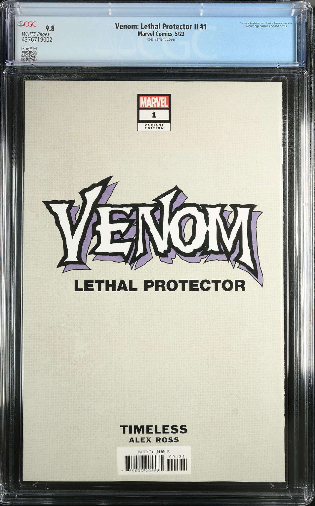 Venom: Lethal Protector II #1 Alex Ross Venom "Timeless" Variant CGC 9.8