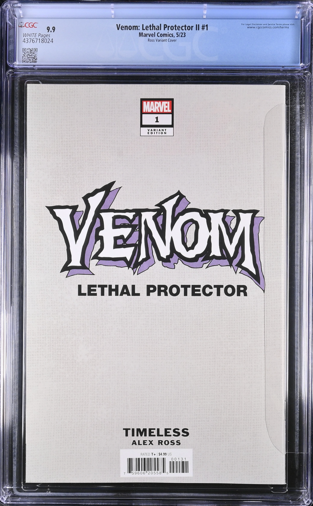 Venom: Lethal Protector II #1 Alex Ross Venom "Timeless" Variant CGC 9.9