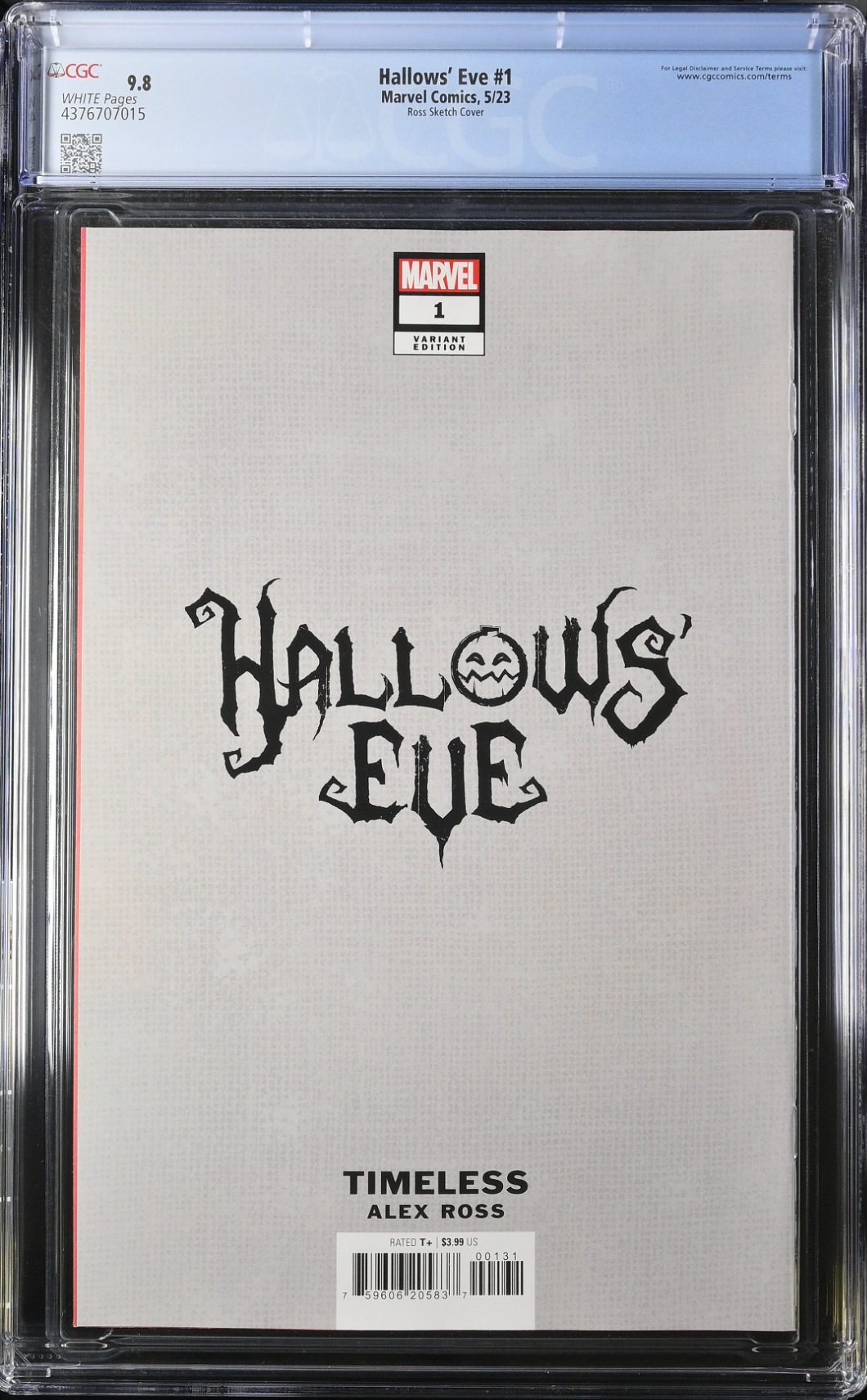 Hallows Eve #1 Alex Ross Green Goblin "Timeless" 1:100 Sketch Retailer Incentive Variant CGC 9.8