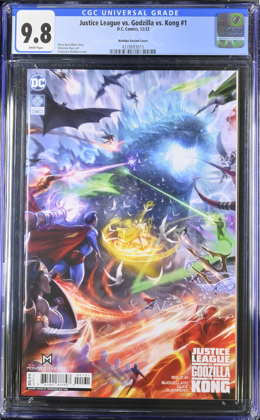 Justice League vs. Godzilla vs. Kong #1 - Cover C - Mattina Variant CGC 9.8