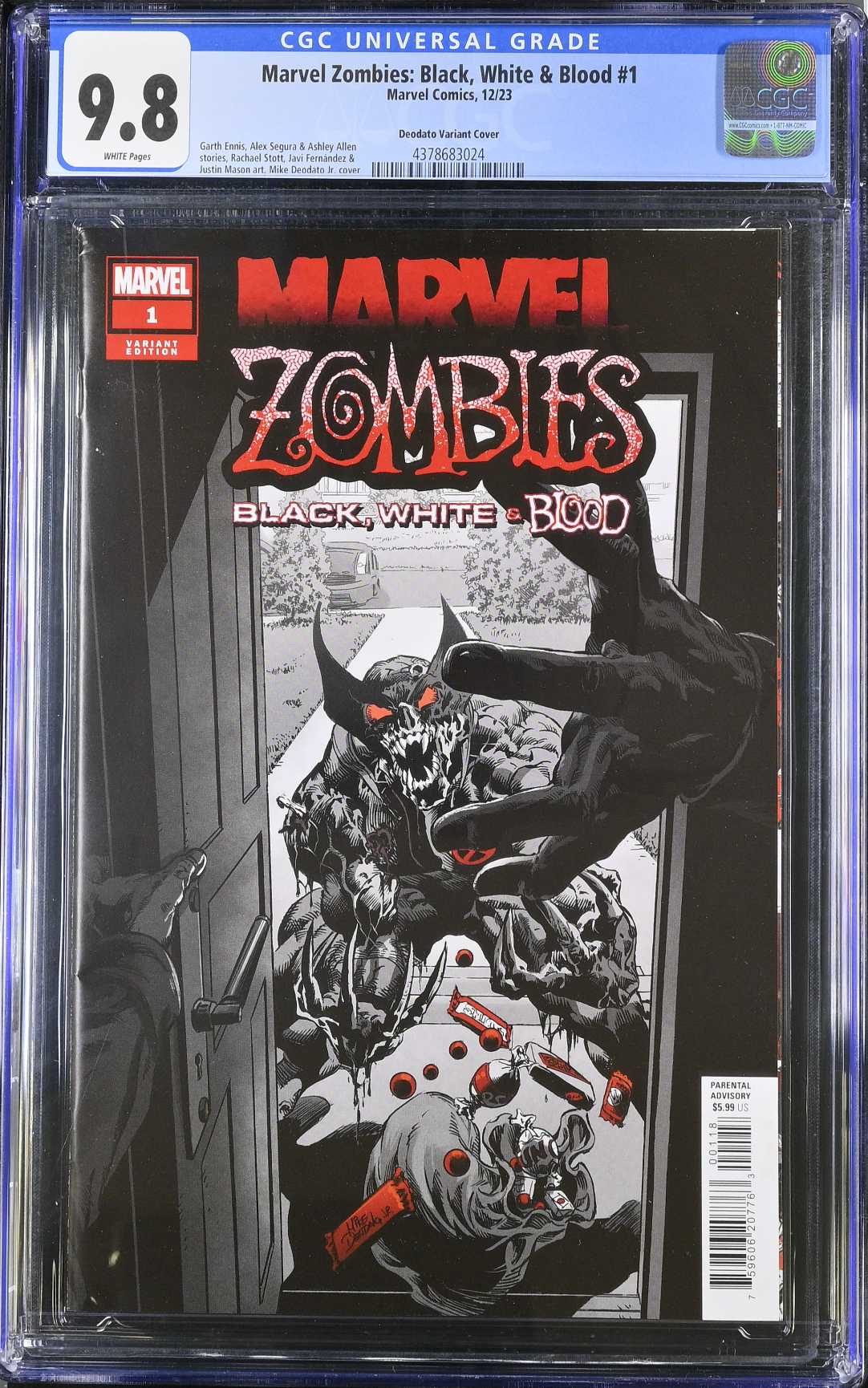 Marvel Zombies: Black, White & Blood #1 Deodato Jr. Unearthed 1:50 Retailer Incentive Variant CGC 9.8