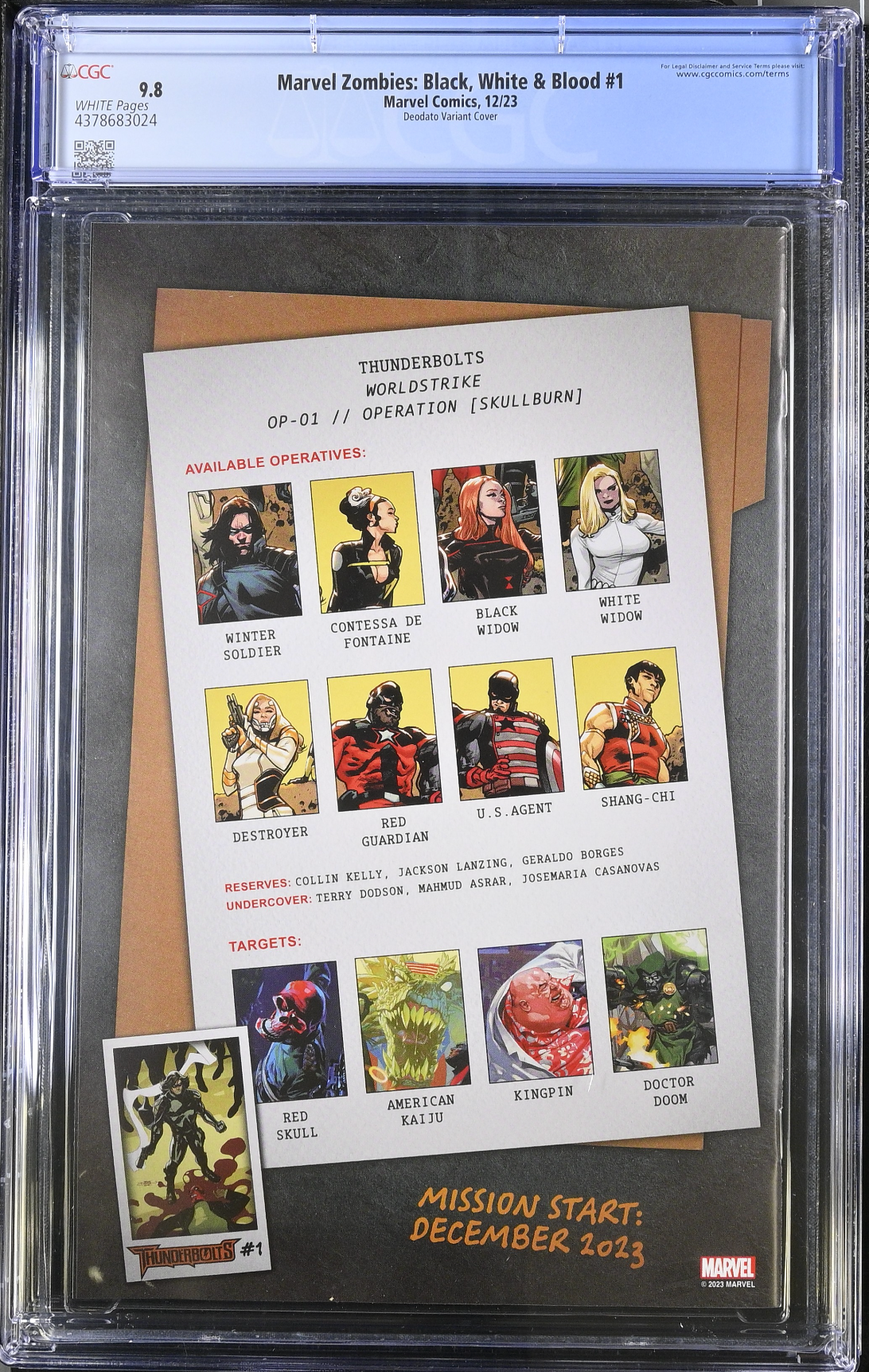 Marvel Zombies: Black, White & Blood #1 Deodato Jr. Unearthed 1:50 Retailer Incentive Variant CGC 9.8