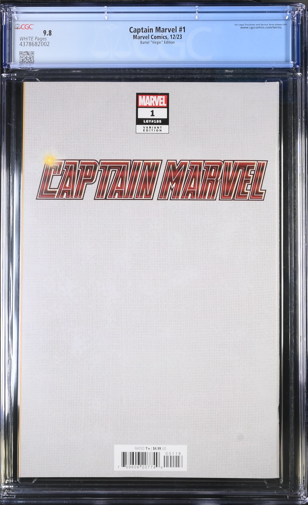 Captain Marvel #1 Bartel 1:100 Virgin Retailer Incentive Variant CGC 9.8