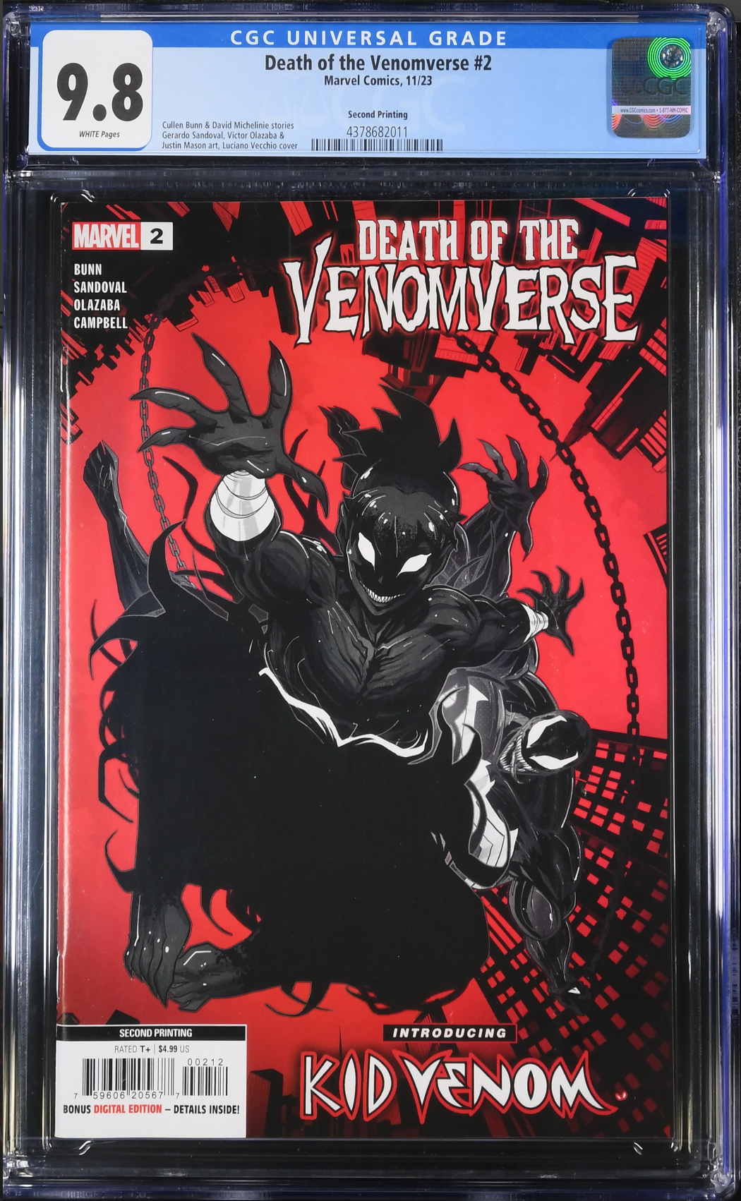 Death of the Venomverse #2 Second Printing CGC 9.8 - First Kid Venom