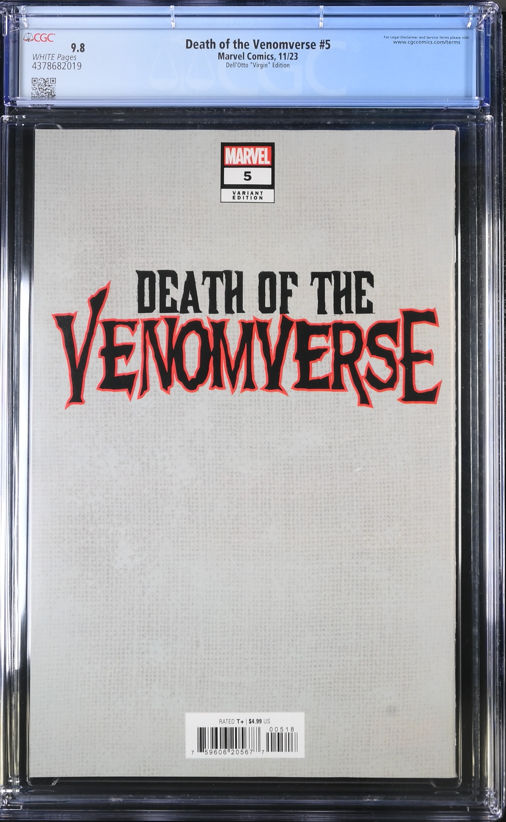 Death of the Venomverse #5 Dell'Otto 1:50 Virgin Retailer Incentive Variant CGC 9.8