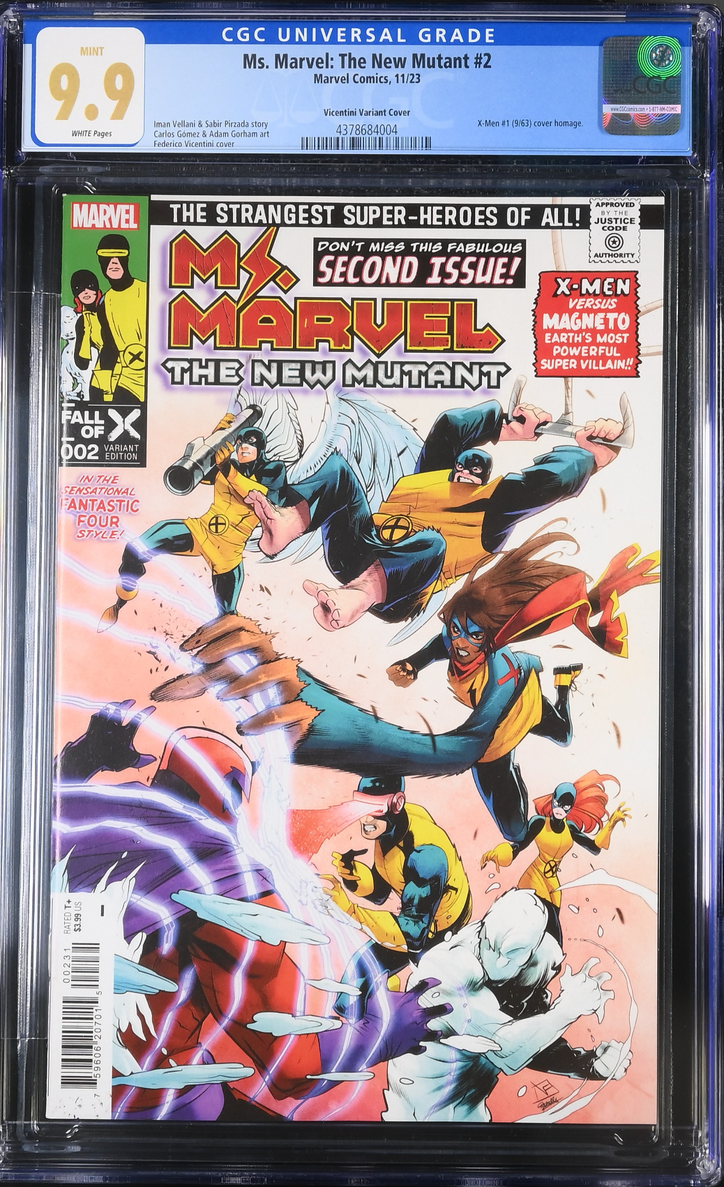 Ms. Marvel: The New Mutant #2 Vicentini Variant CGC 9.9