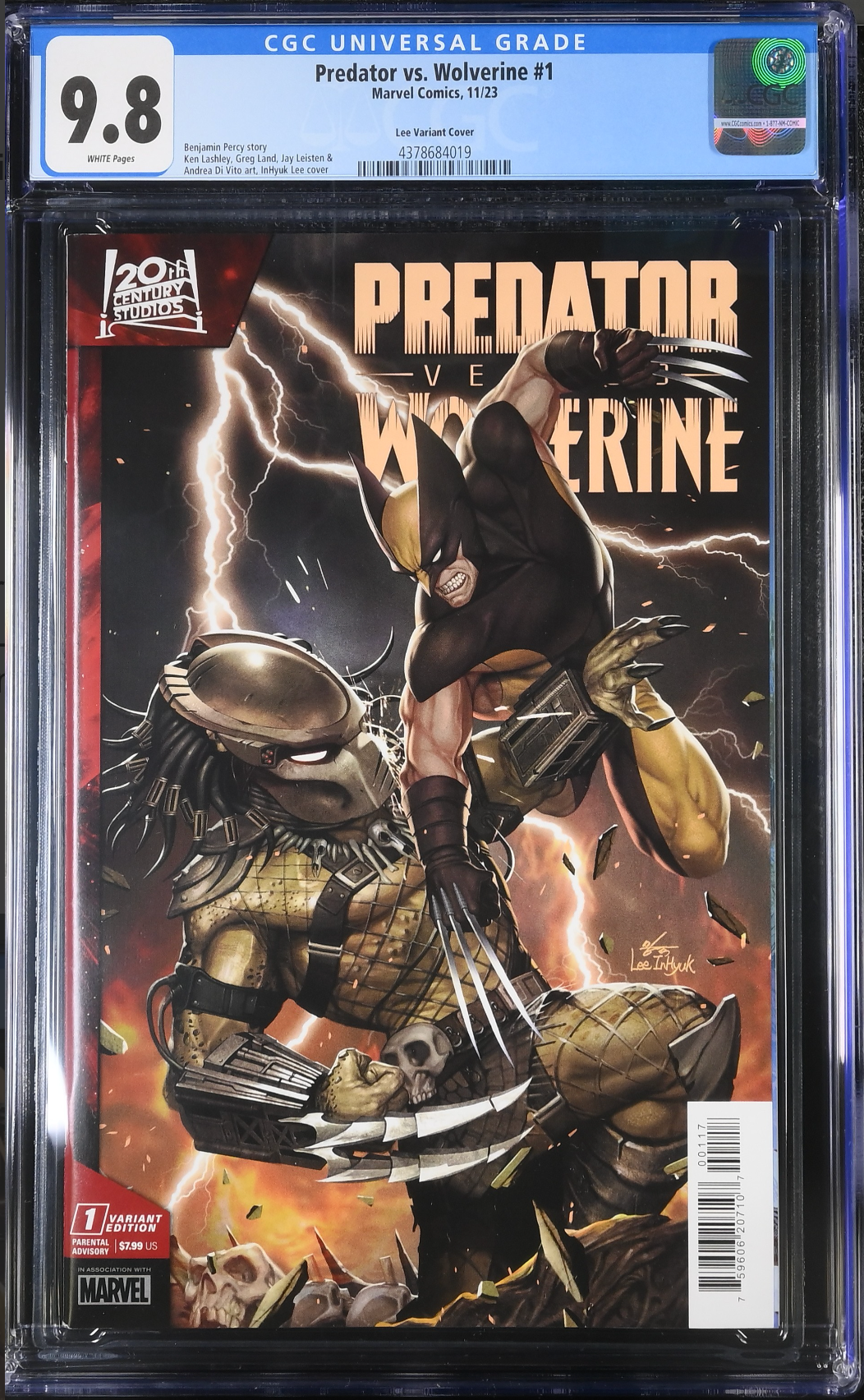 Predator vs. Wolverine #1 InHyuk Lee 1:50 Retailer Incentive Variant CGC 9.8