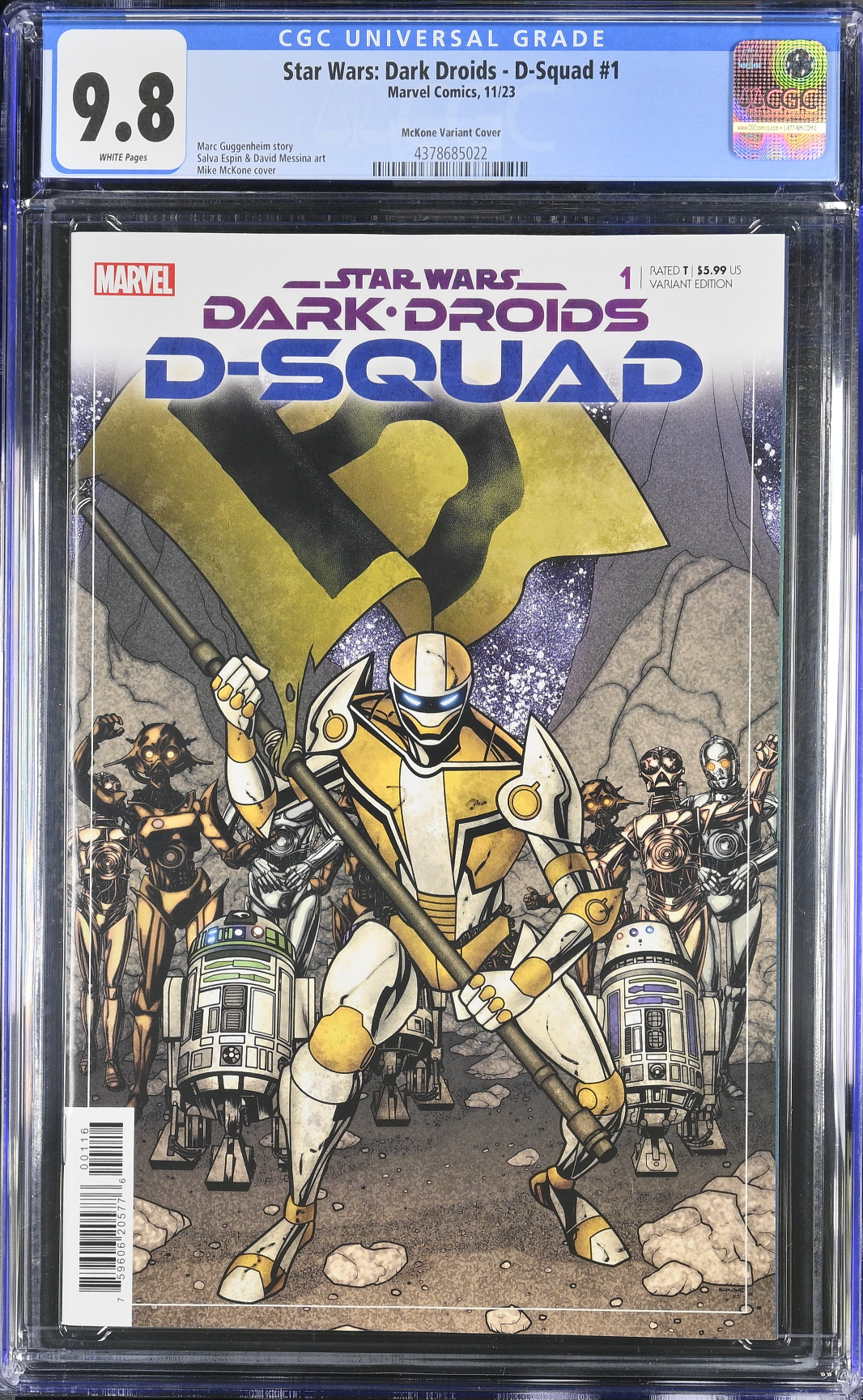 Star Wars: Dark Droids - D-Squad #1 McKone 1:50 Retailer Incentive Variant CGC 9.8