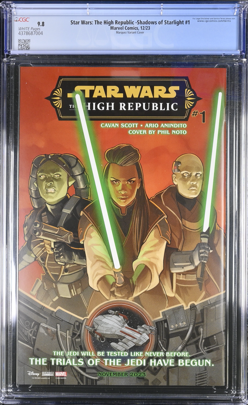 Star Wars: The High Republic - Shadows of Starlight #1 Marquez 1:25 Retailer Incentive Variant CGC 9.8