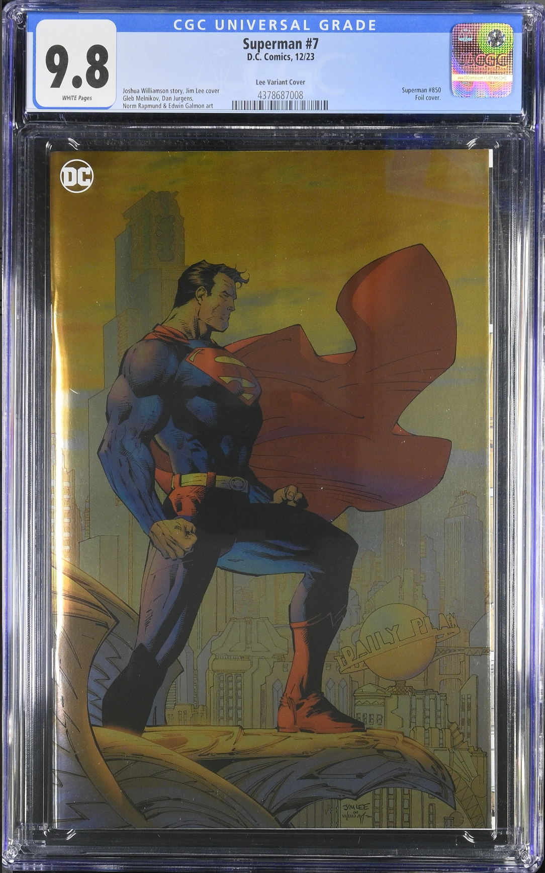 Superman #7 (#850) - Cover G - Jim Lee Foil Variant CGC 9.8