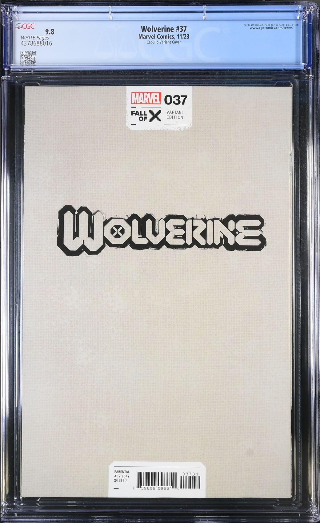 Wolverine #37 Capullo Variant CGC 9.8