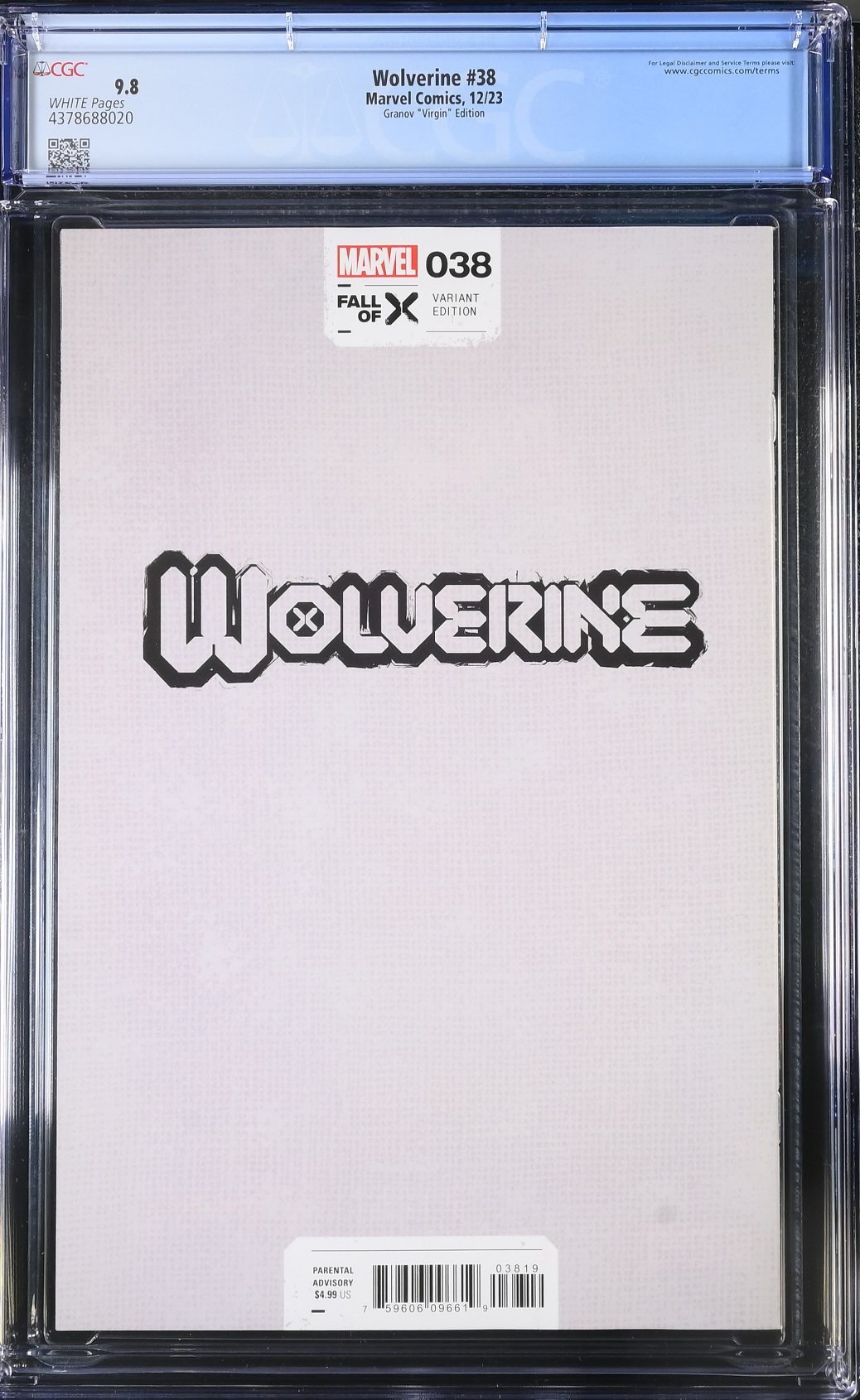 Wolverine #38 Granov 1:100 Virgin Retailer Incentive Variant CGC 9.8