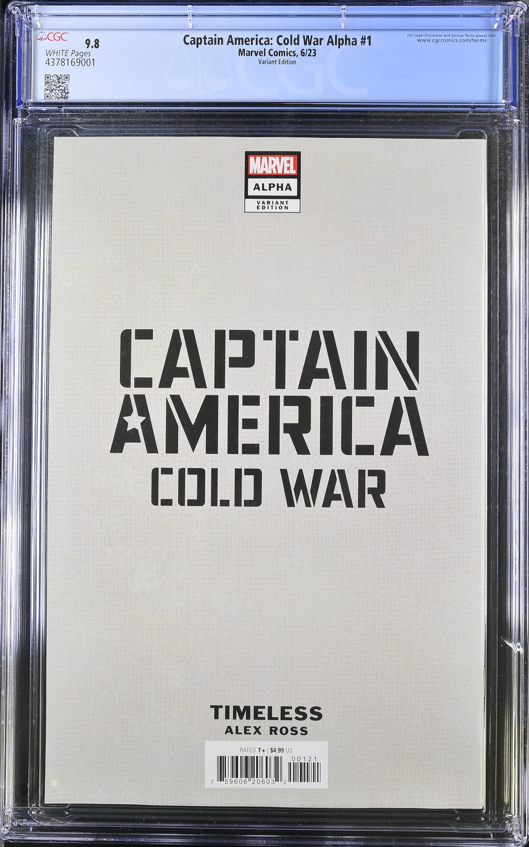 Captain America: Cold War Alpha #1 Alex Ross Zemo "Timeless" Variant CGC 9.8