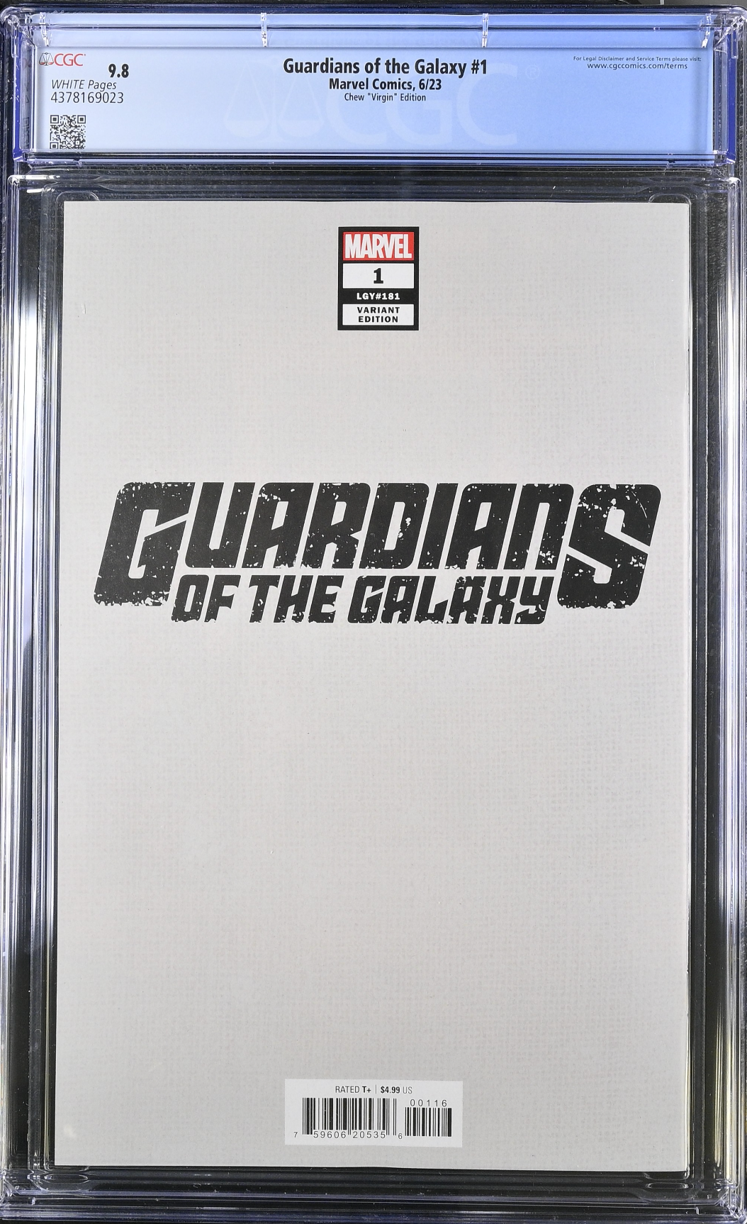 Guardians of the Galaxy #1 Chew 1:50 Virgin Retailer Incentive Variant CGC 9.8