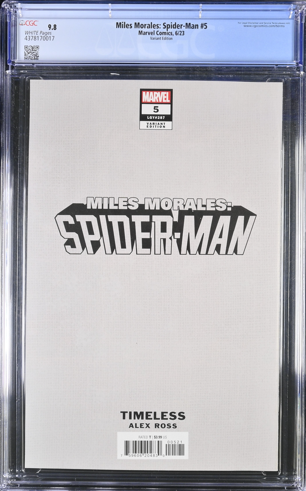 Miles Morales: Spider-Man #5 Alex Ross Electro "Timeless" Variant CGC 9.8