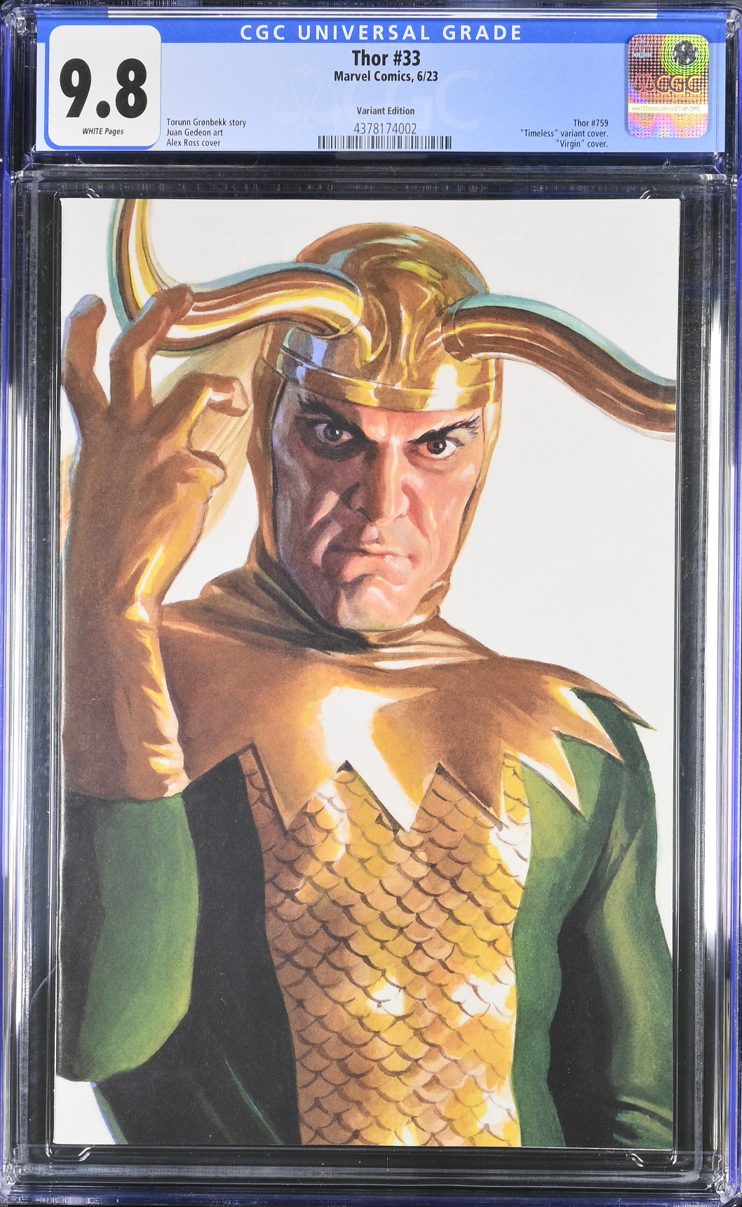 Thor #33 Alex Ross Loki "Timeless" Variant CGC 9.8