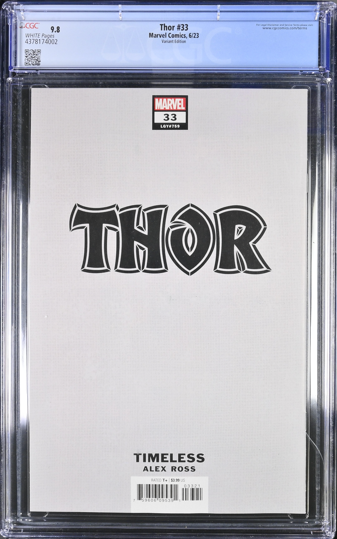 Thor #33 Alex Ross Loki "Timeless" Variant CGC 9.8