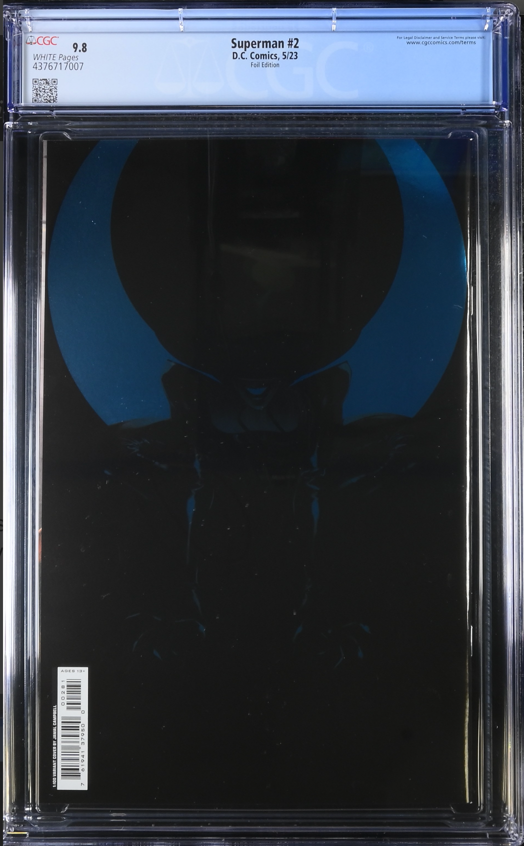 Superman #2 Campbell 1:100 Foil Retailer Incentive Variant CGC 9.8 - First Marilyn Moonlight