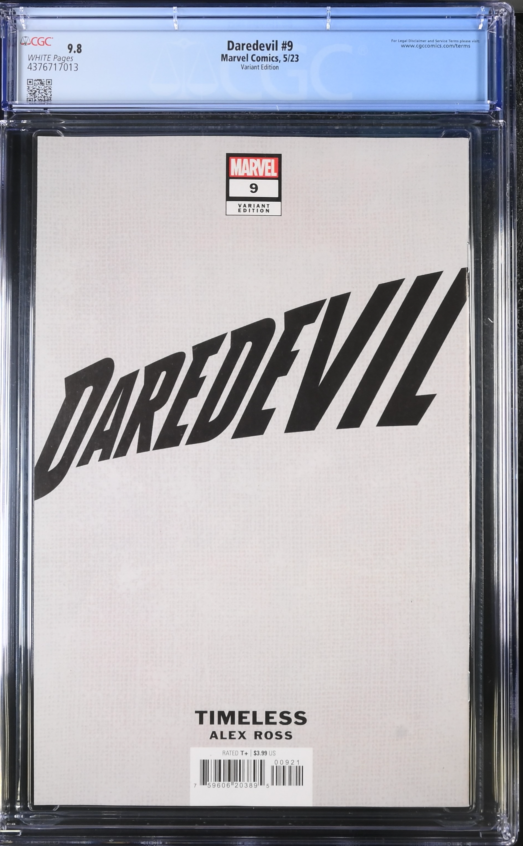 Daredevil #9 Alex Ross Elektra "Timeless" Variant CGC 9.8