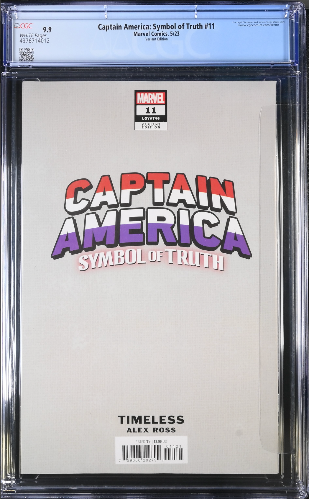 Captain America: Symbol of Truth #11 Alex Ross Red Skull "Timeless" Variant CGC 9.9