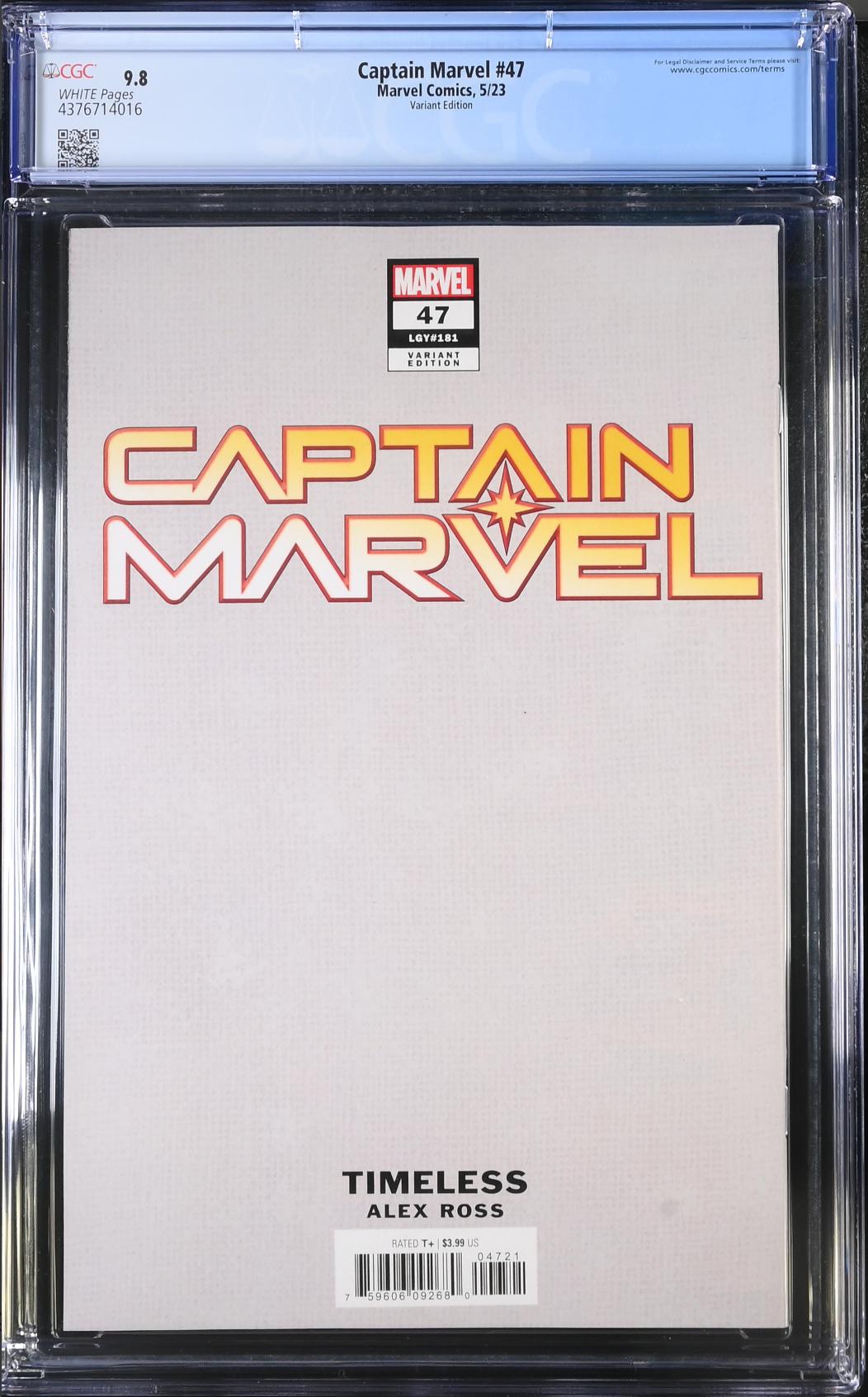 Captain Marvel #47 Alex Ross Juggernaut "Timeless" Variant CGC 9.8