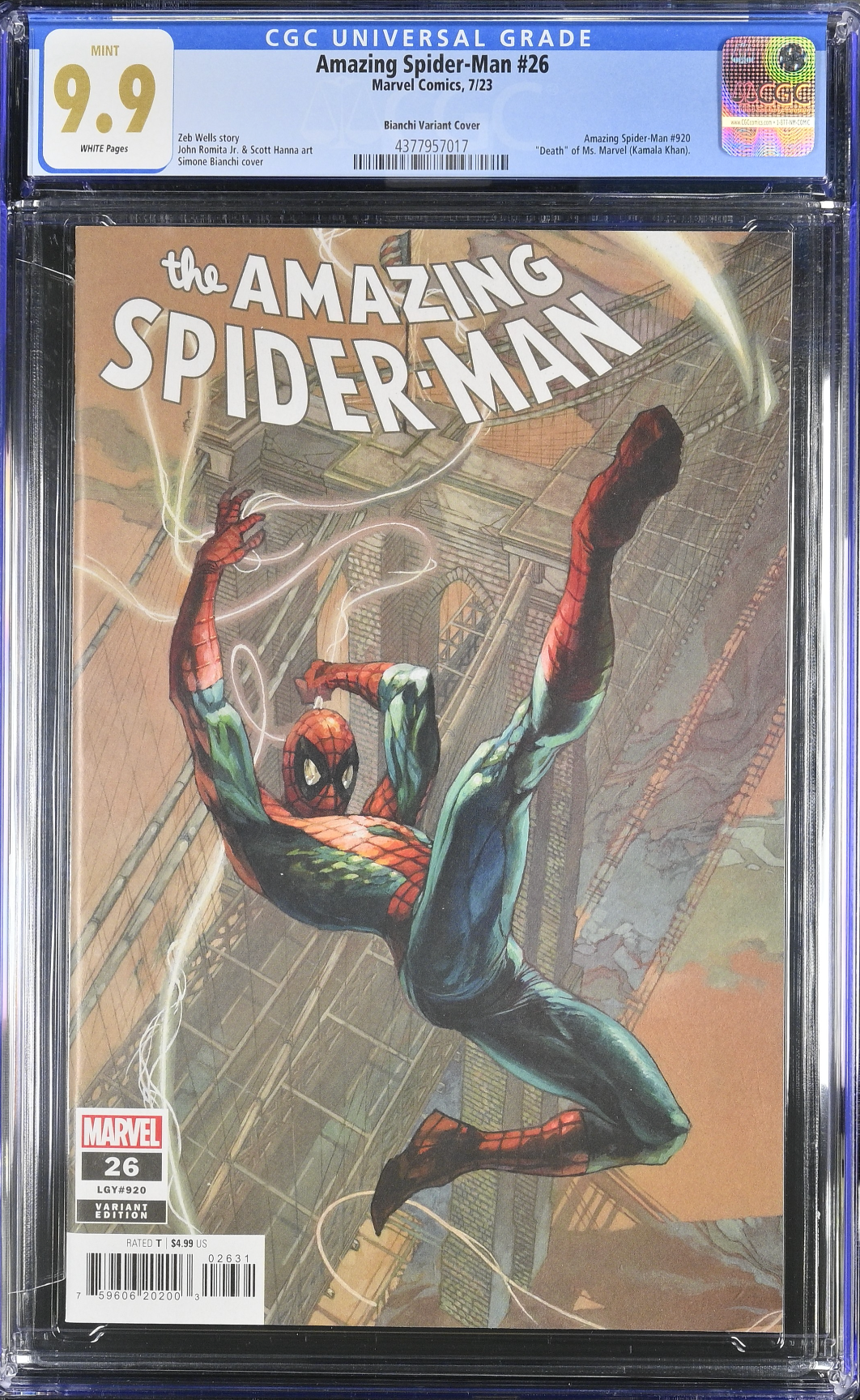 Amazing Spider-Man #26 Bianchi Variant CGC 9.9