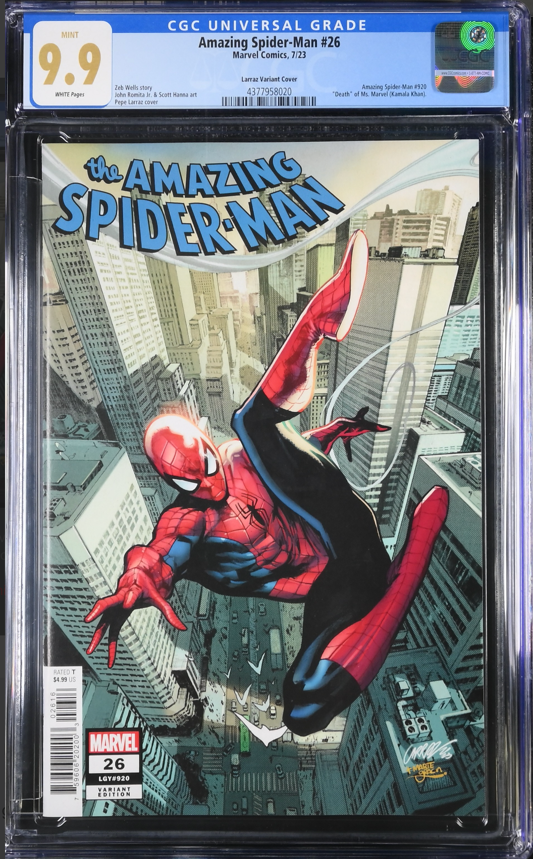 Amazing Spider-Man #26 Larraz 1:25 Retailer Incentive Variant CGC 9.9