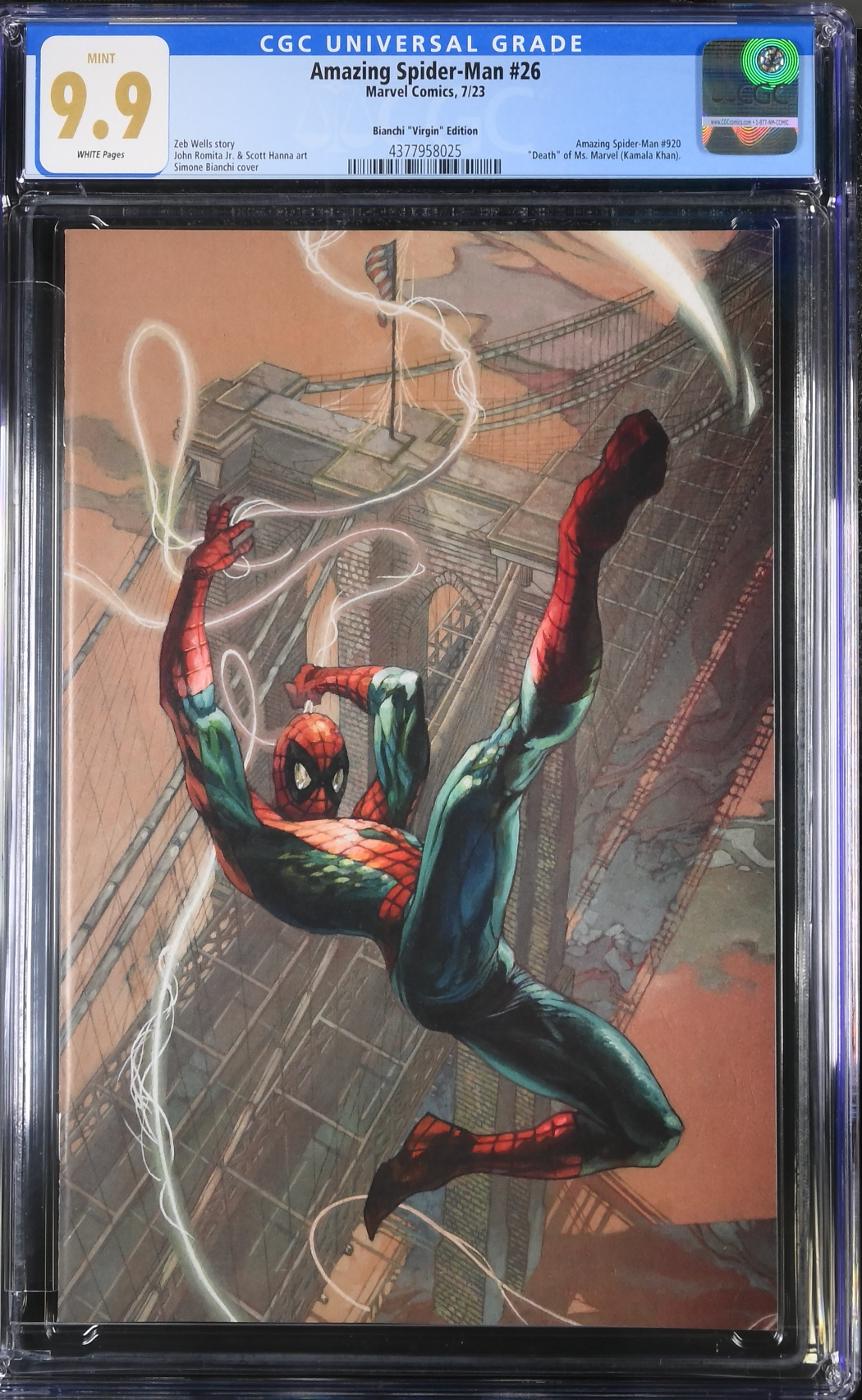 Amazing Spider-Man #26 Bianchi 1:100 Virgin Retailer Incentive Variant CGC 9.9