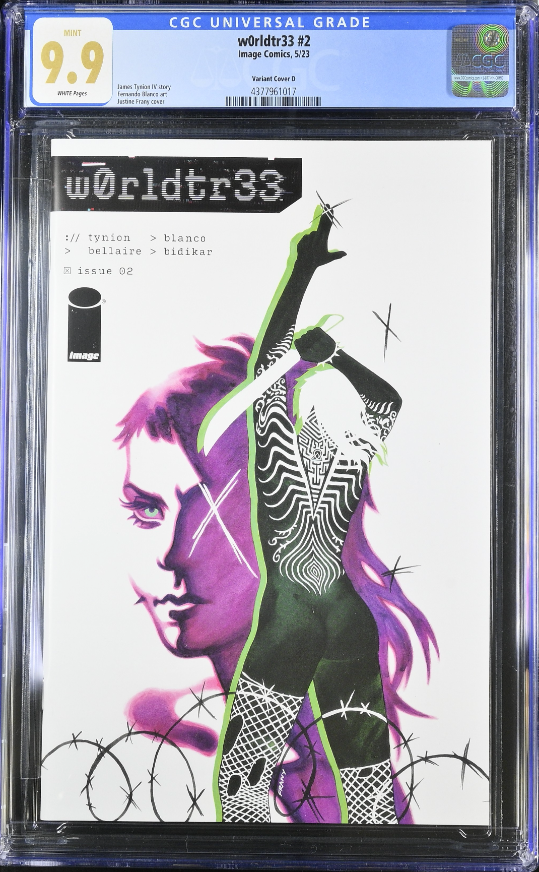 W0rldtr33 #2 Frany 1:50 Retailer Incentive Variant CGC 9.9