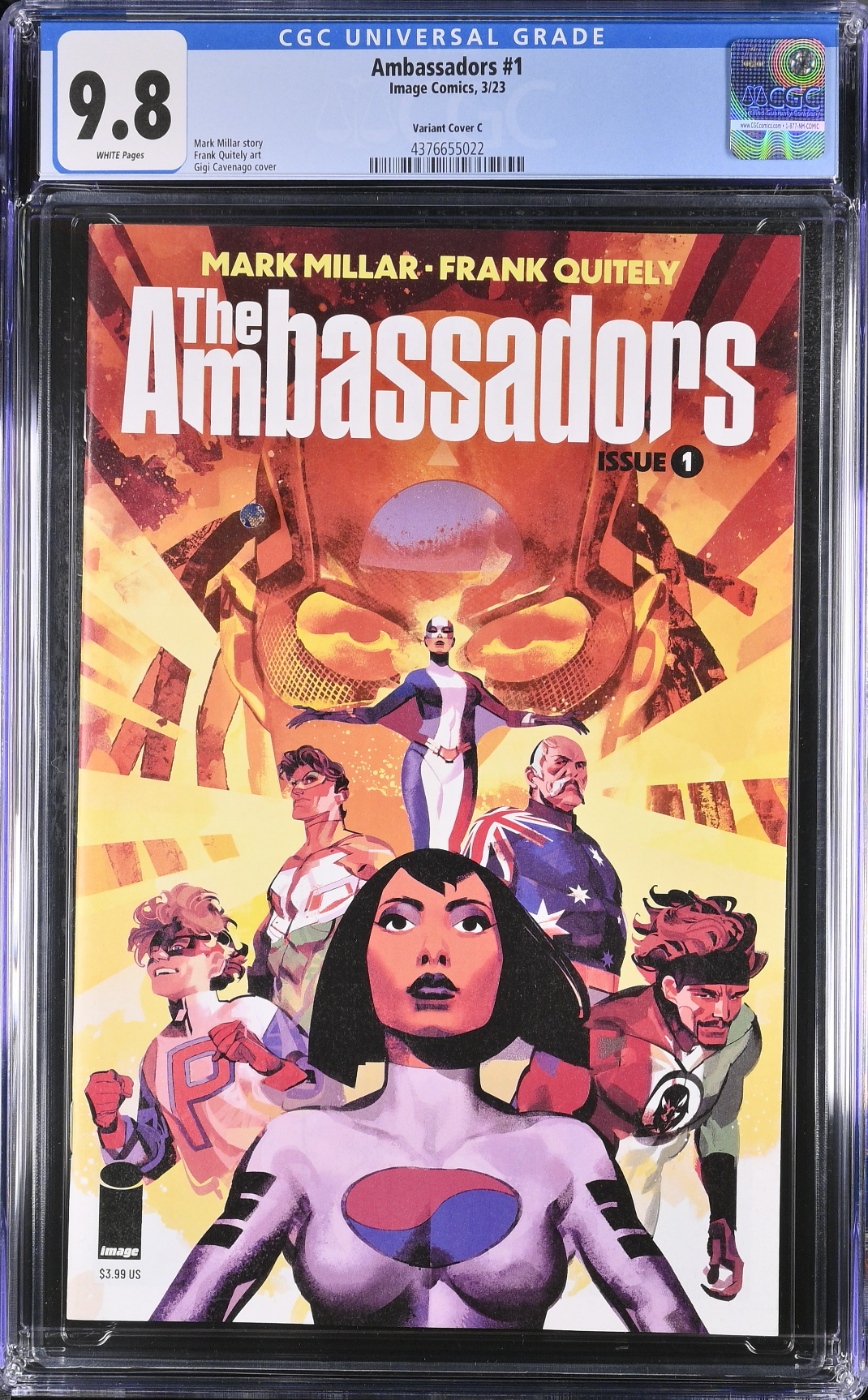 The Ambassadors #1 - Cover C -  Cavenago Variant CGC 9.8