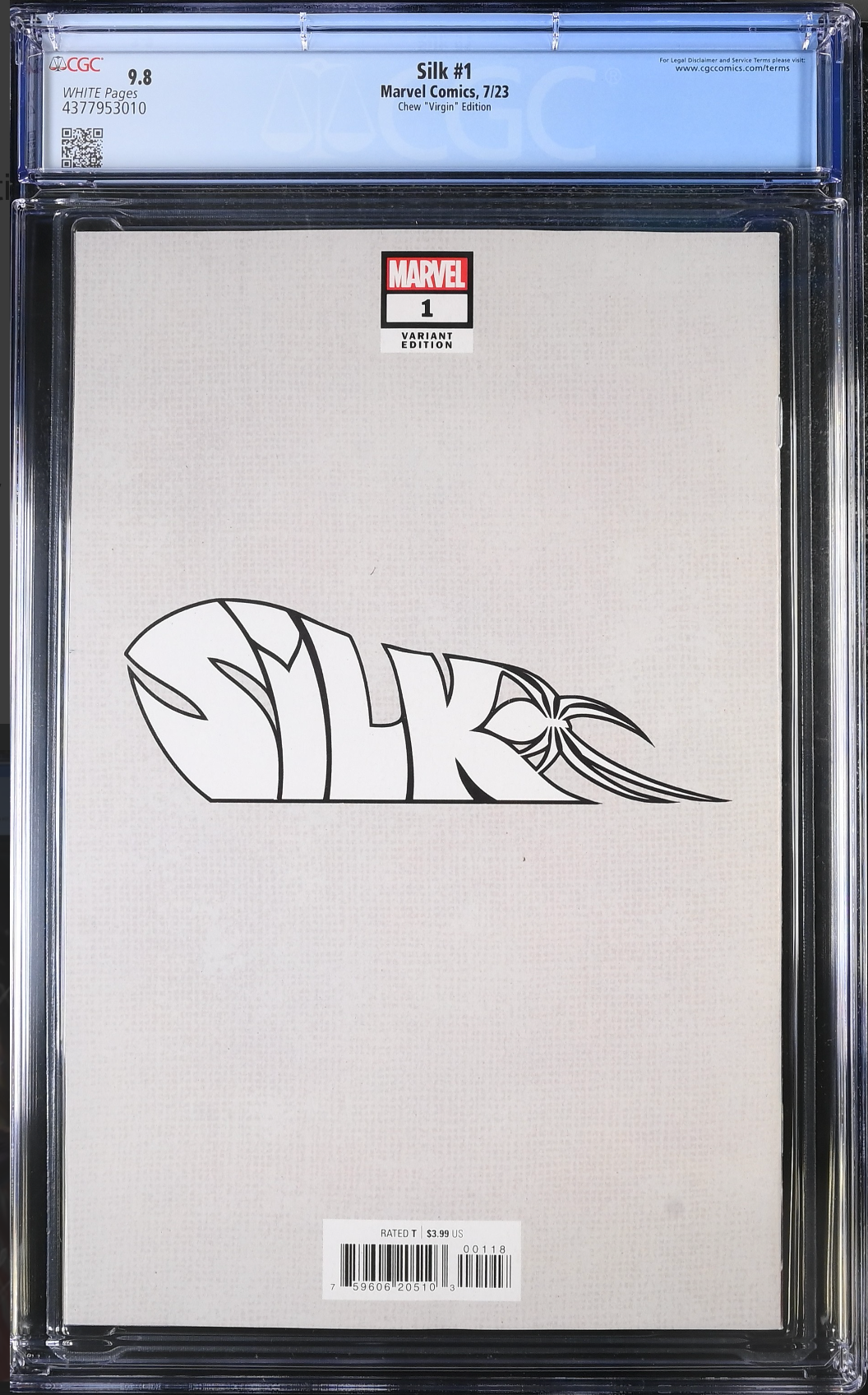 Silk #1 Chew 1:50 Virgin Retailer Incentive Variant CGC 9.8