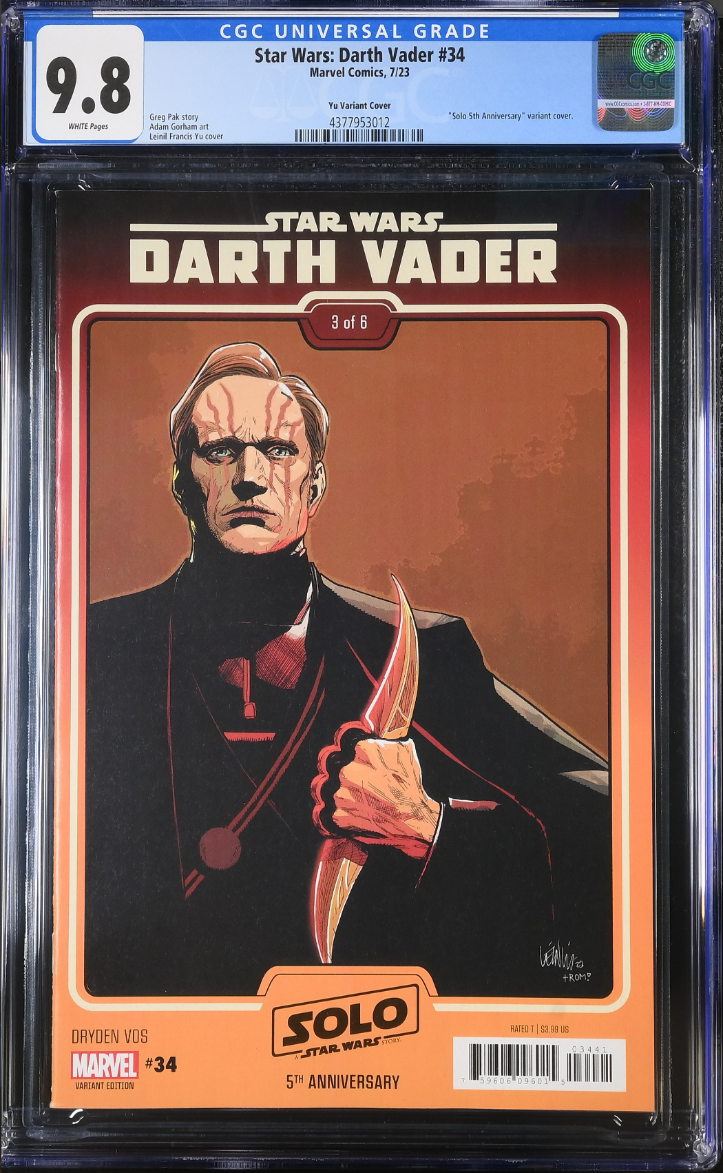 Star Wars: Darth Vader #34 Yu Variant CGC 9.8