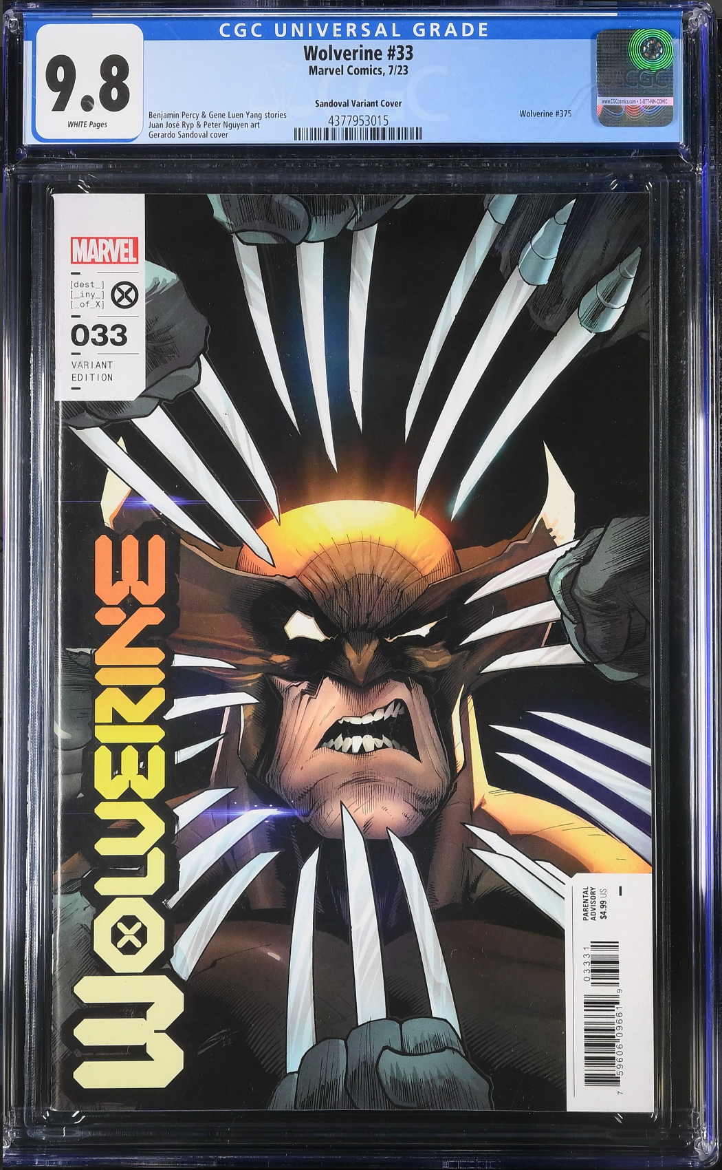 Wolverine #33 Sandoval Variant CGC 9.8