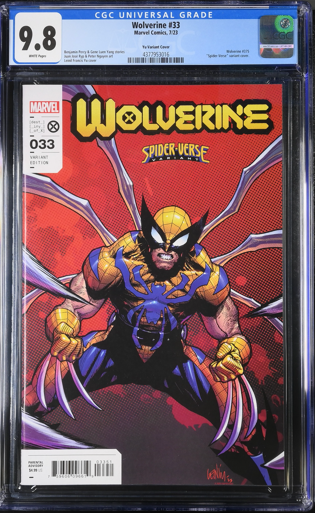 Wolverine #33 Yu Variant CGC 9.8