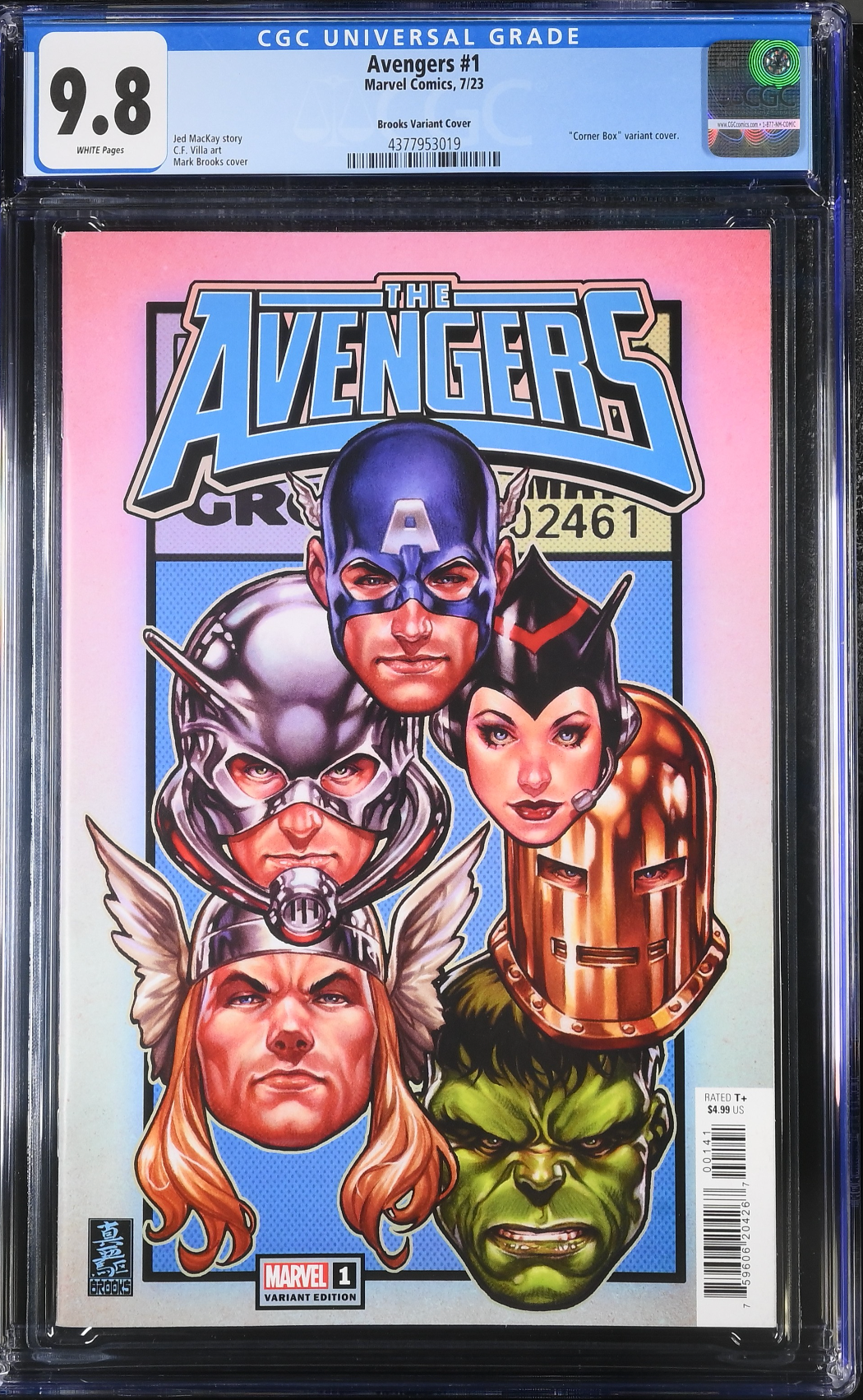 Avengers #1 Brooks Corner Box Variant CGC 9.8